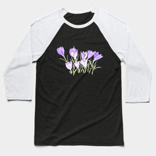 purple crocus flowers watercolor Baseball T-Shirt